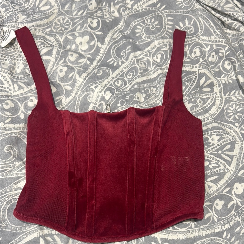 Forever 21 Red Corset Going Out Top